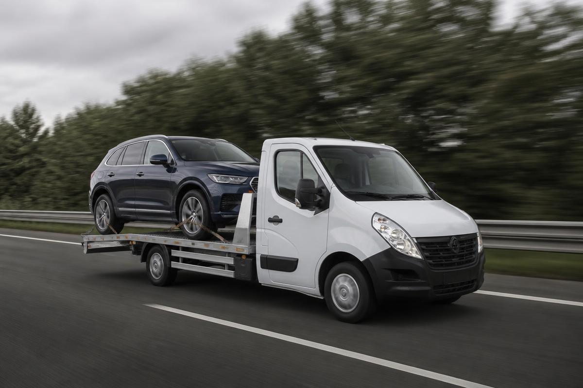 Fahrzeugtransport auf der Autobahn